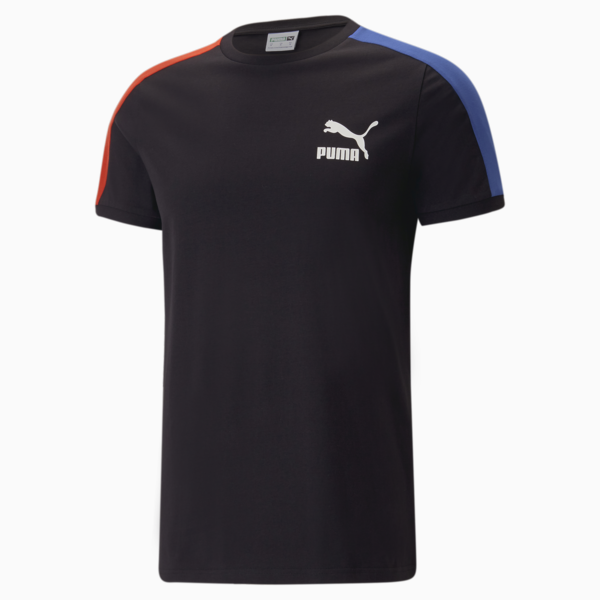 Remera deportiva para hombre T7 Iconic, PUMA Black-Royal Sapphire, large-ARG