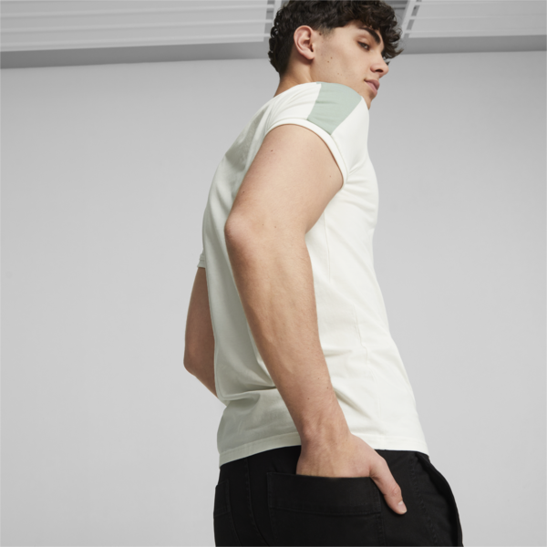 Remera deportiva para hombre T7 Iconic, Warm White-green fog, large-ARG