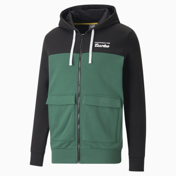 Porsche Legacy Hooded Sweat Jacket Men, Vine-PUMA Black, large-MEX