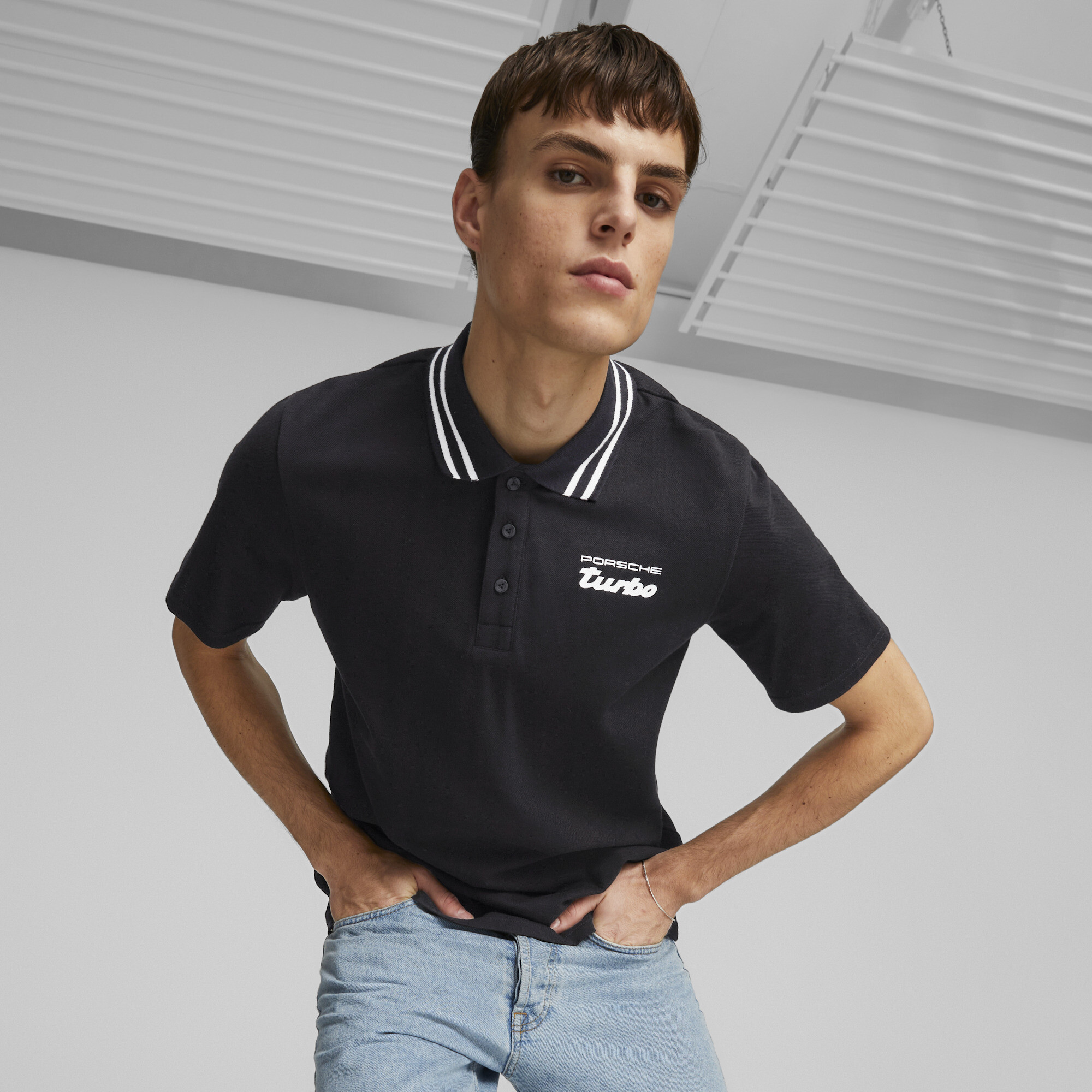 Camisa Porsche Legacy Polo Masculina Preto PUMA Ref