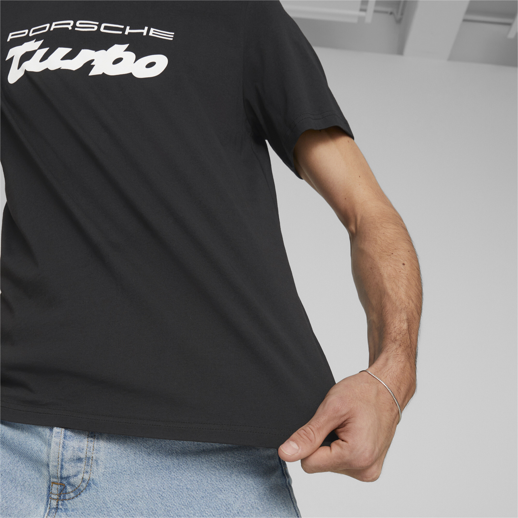 Men's PUMA Porsche Legacy Logo T-Shirt Men In Black, Size Small