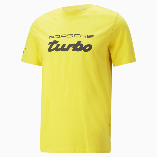 Porsche Legacy Logo Tee Men, Lemon Chrome, large-ZAF