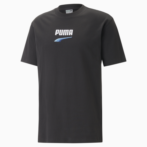 Remera para hombre DOWNTOWN Logo, PUMA Black-Daydream, large-ARG