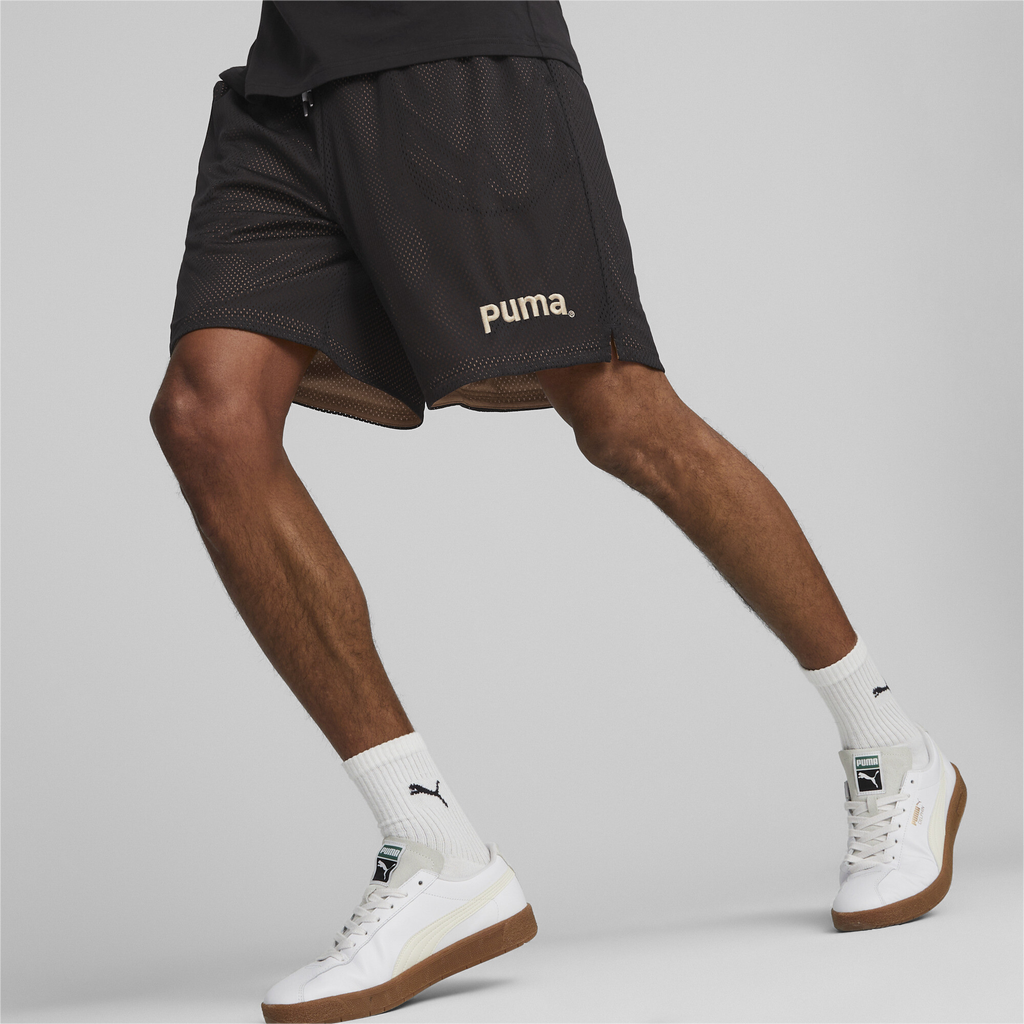 Men's PUMA Team 8 Mesh Shorts Men In 10 - Black, Size Medium
