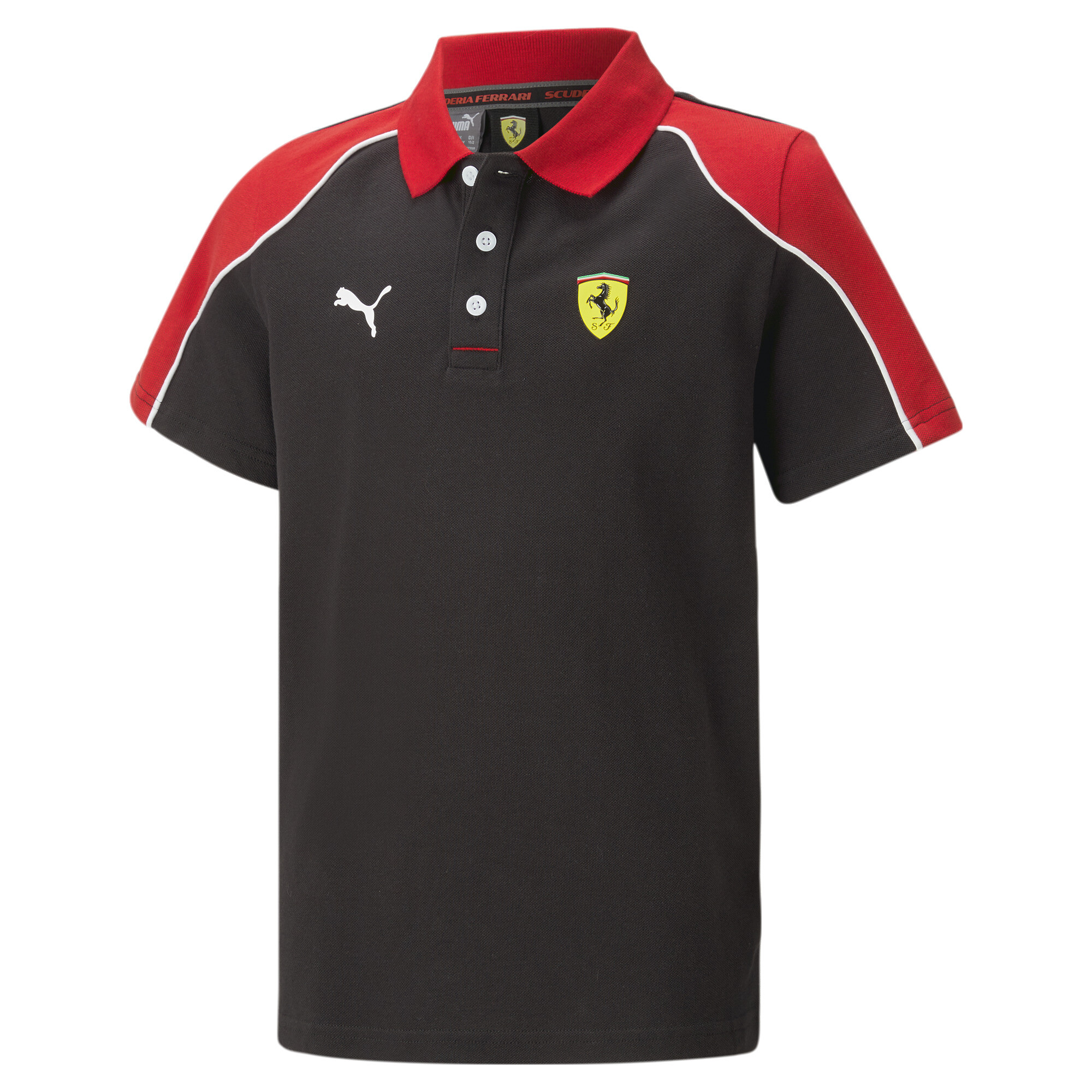 PUMA Scuderia Ferrari Polo Shirt In Black, Size 9-10 Youth