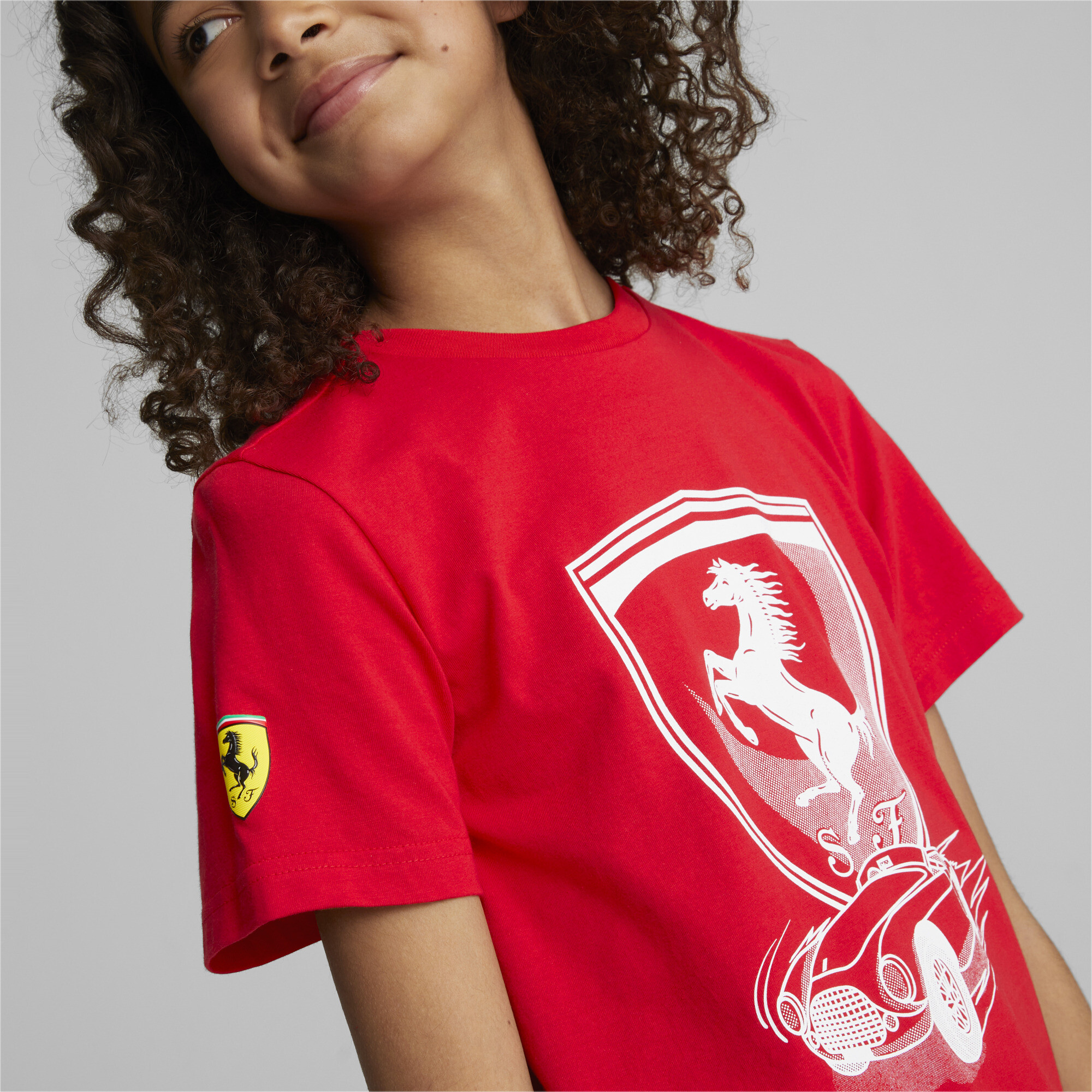 Puma Scuderia Ferrari Race Tee Youth, Red, Size 11-12Y, Clothing