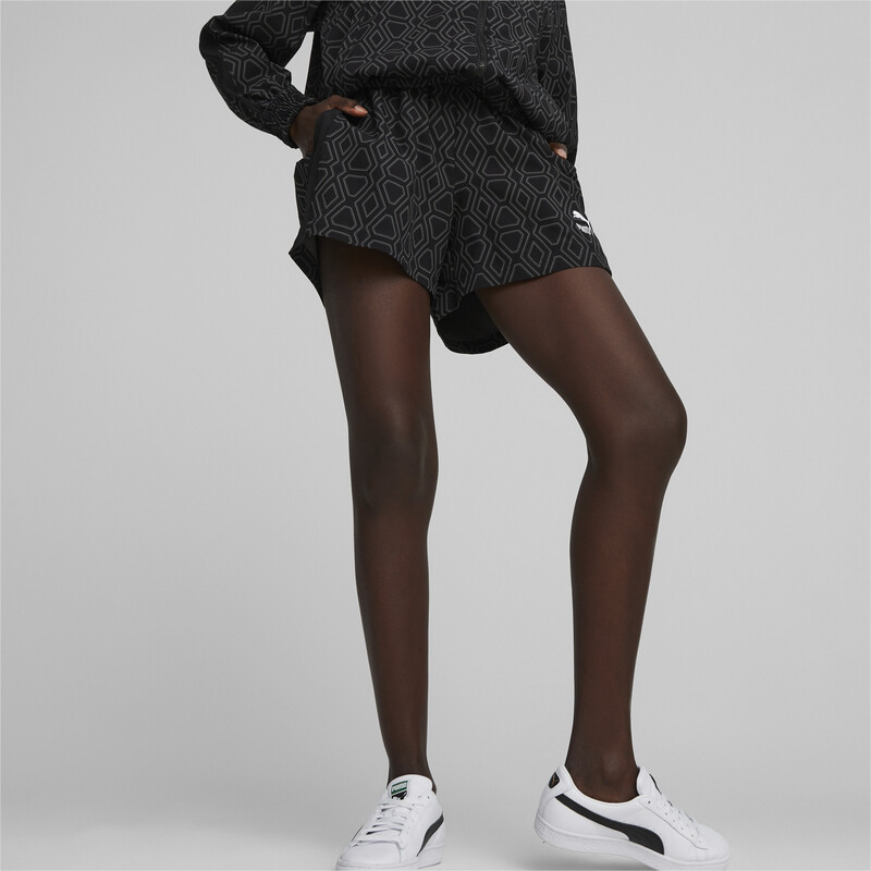 Women's PUMA T7 Woven Regular Fit Shorts in Black size XL