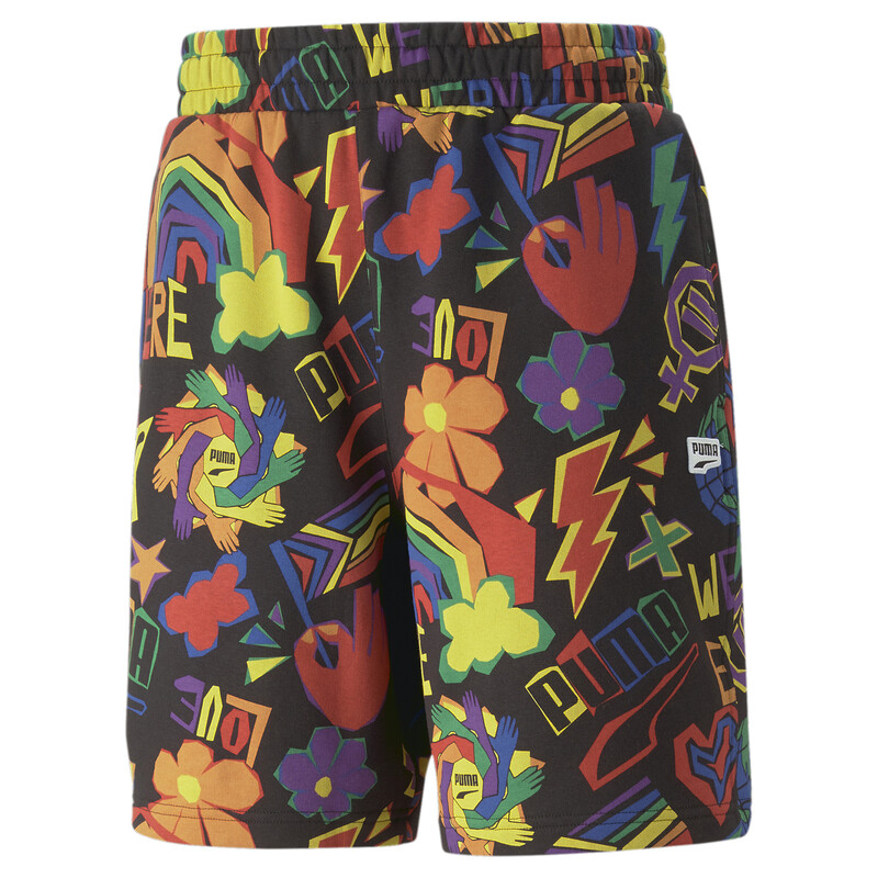 

PUMA DOWNTOWN PRIDE AOP Unisex Relaxed Fit Shorts, Black