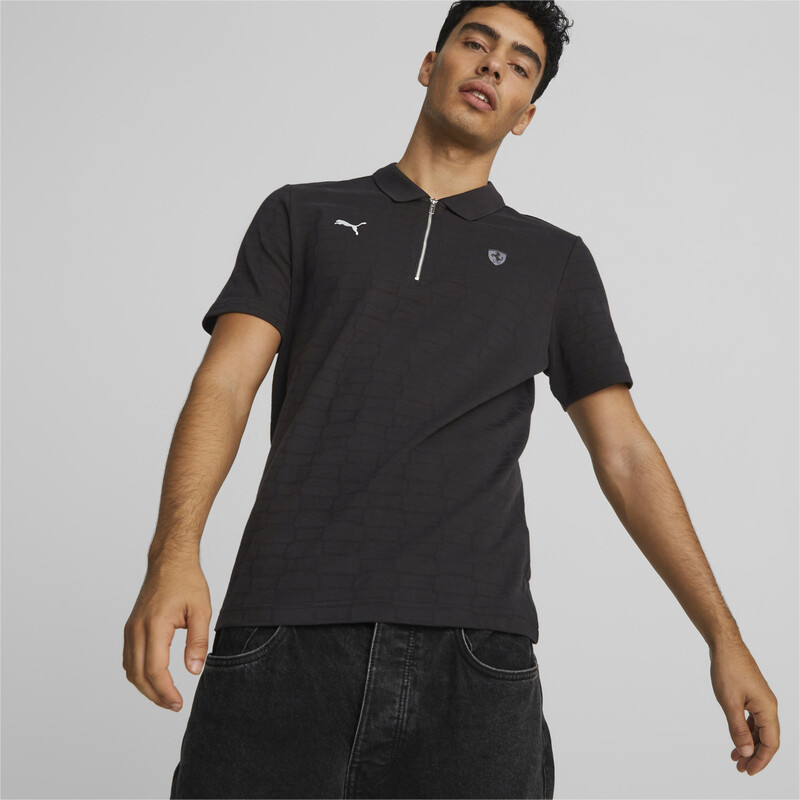 

Men's PUMA Ferrari Style Jacquard Polo, Black