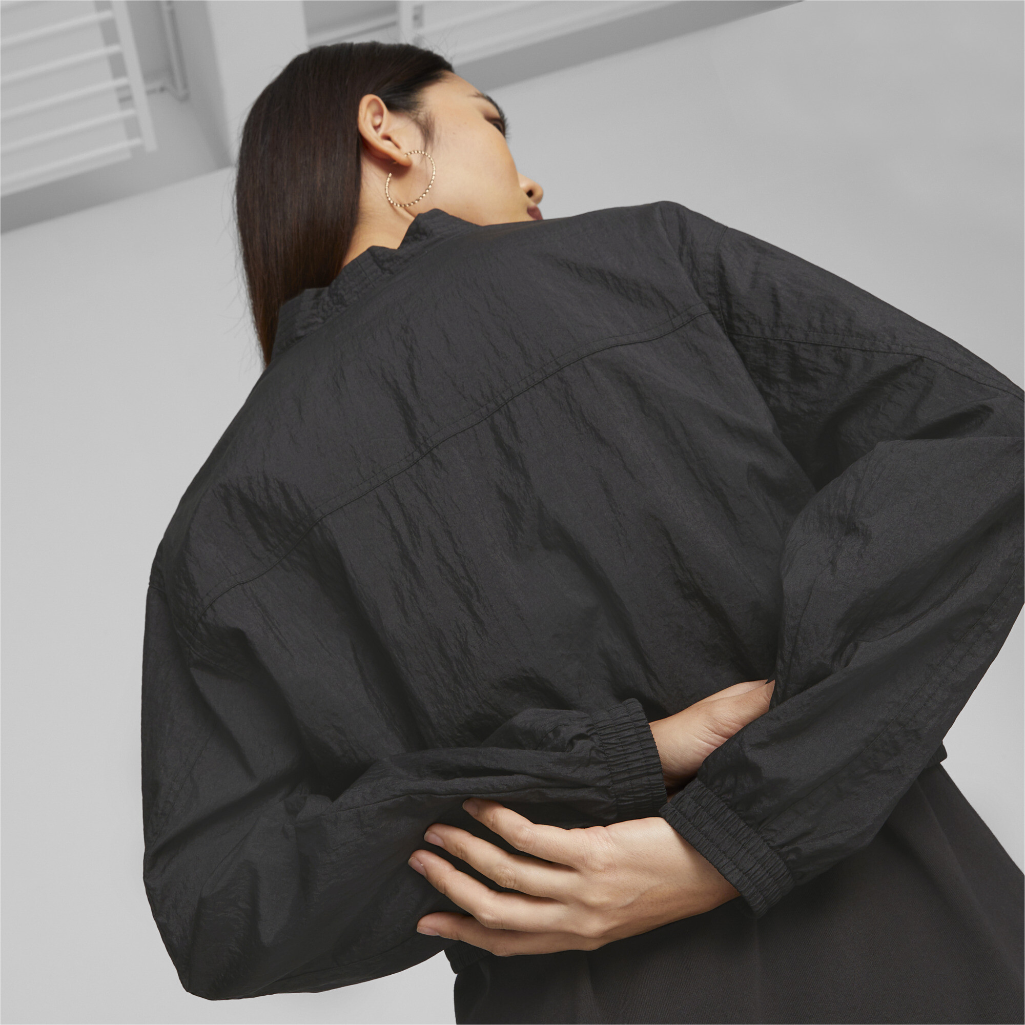 Women's PUMA Dare To Woven Jacket Women In Black, Size Medium