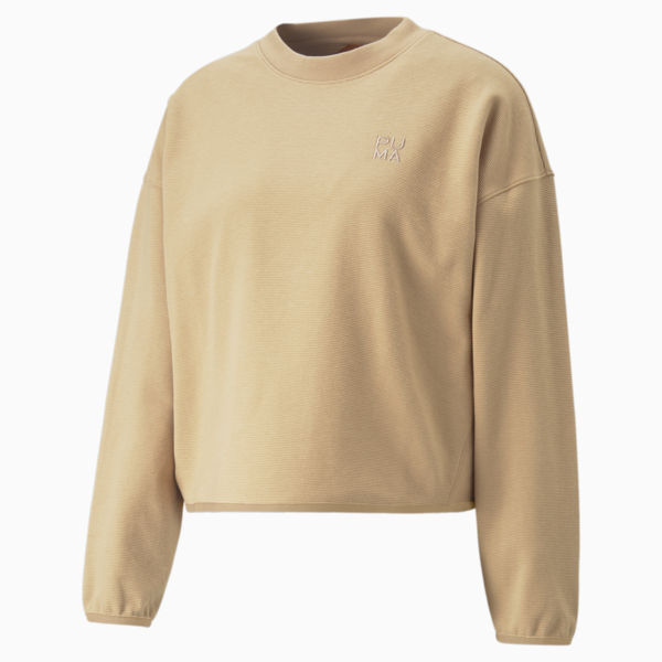 Buzo de cuello perkins Infuse para mujer, Dusty Tan, large-ARG