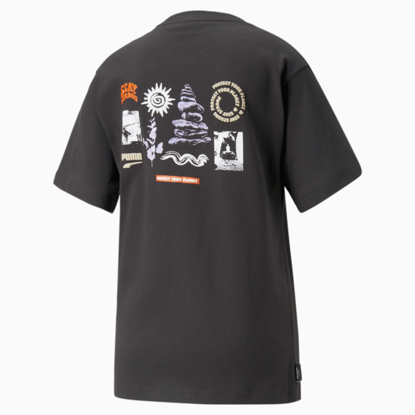Remera gráfica holgada Downtown para mujer, PUMA Black, large-ARG