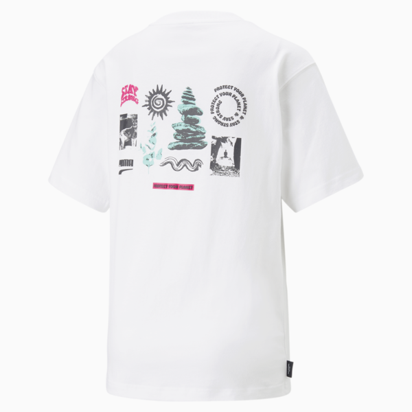 Remera gráfica holgada Downtown para mujer, PUMA White, large-ARG