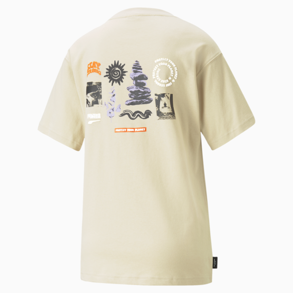 Remera gráfica holgada Downtown para mujer, Granola, large-ARG