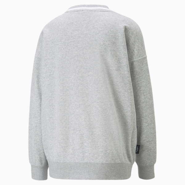 Buzo de cuello perkins PUMA TEAM para mujer, Light Gray Heather, large-ARG