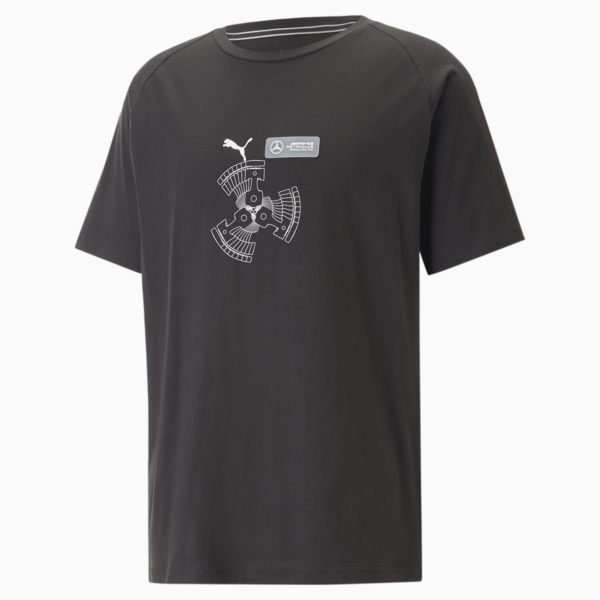 Remera con logo de equipo para hombre Mercedes-AMG Petronas Motorsport, PUMA Black, large-ARG