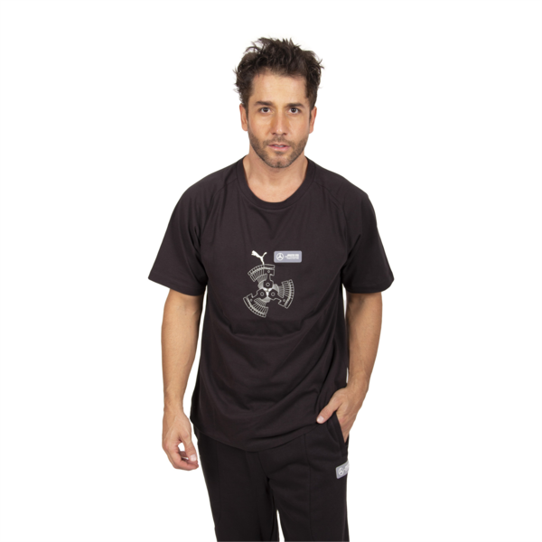 Remera con logo de equipo para hombre Mercedes-AMG Petronas Motorsport, PUMA Black, large-ARG
