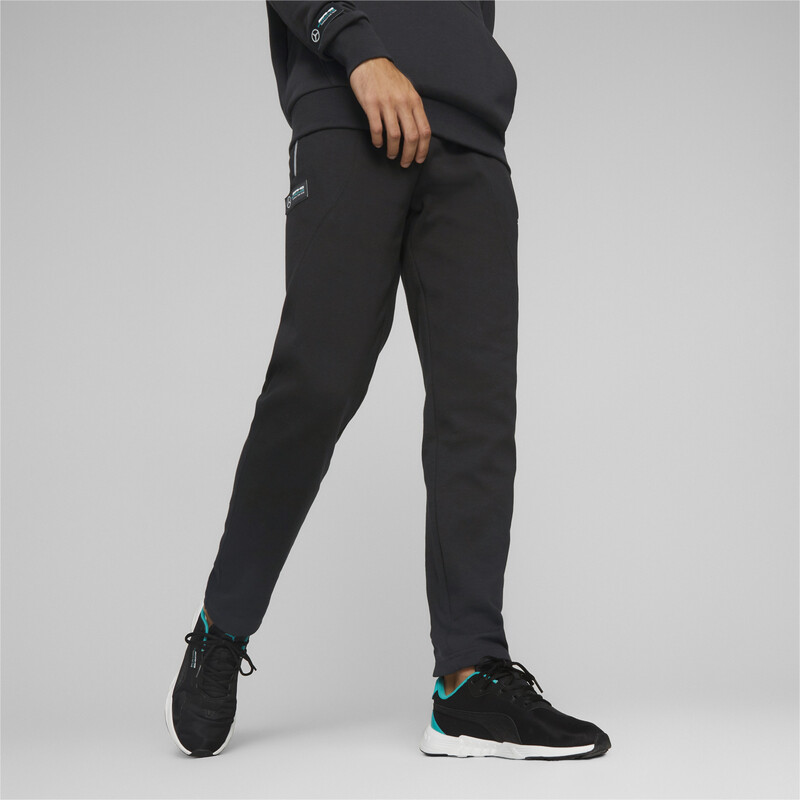 Men's PUMA Mercedes AMG Petronas F1 Slim Fit Sweat Cotton Pants in Black size XL