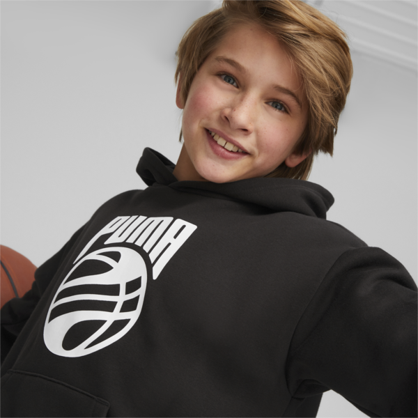 Posterize Basketball Hoodie Youth, PUMA Black, large-ZAF