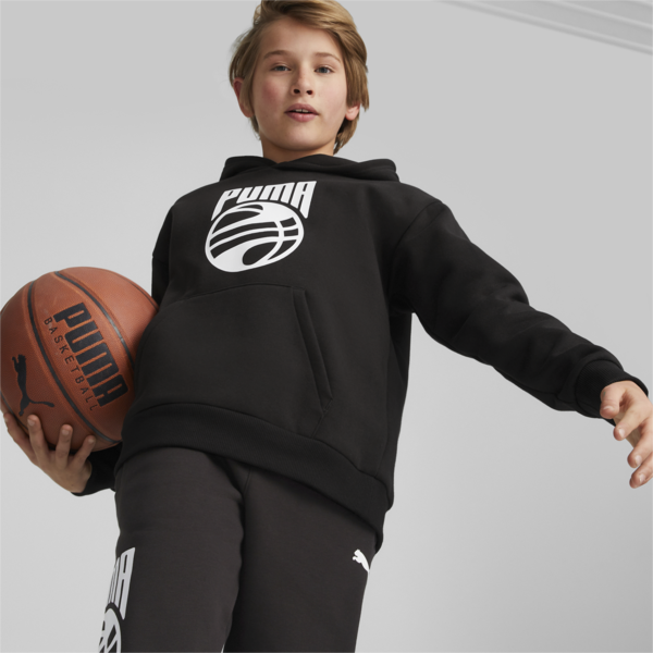 Posterize Basketball Hoodie Youth, PUMA Black, large-ZAF