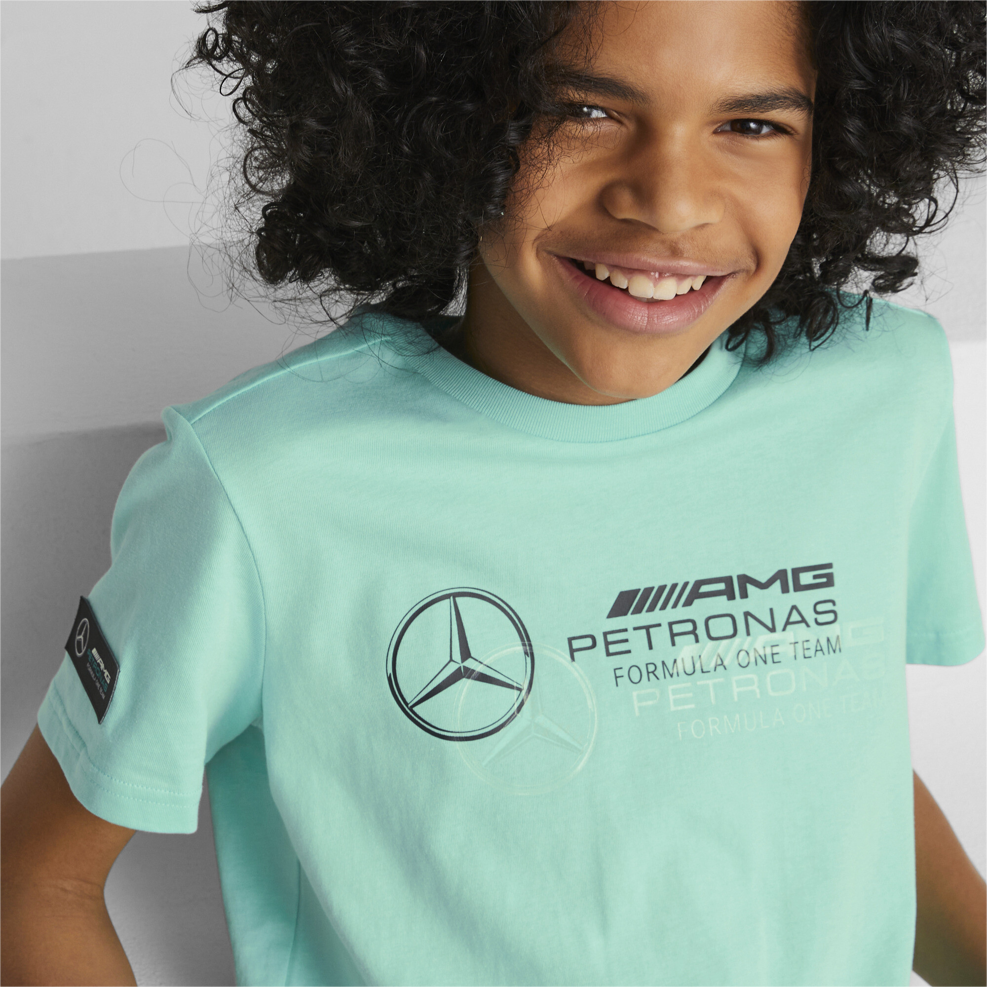 Puma Mercedes-AMG Petronas Motorsport Logo Tee Youth, Green, Size 13-14Y, Shop