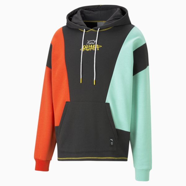 Buzo de basketball con capucha In the Paint para hombre, PUMA Black-color block, large-ARG