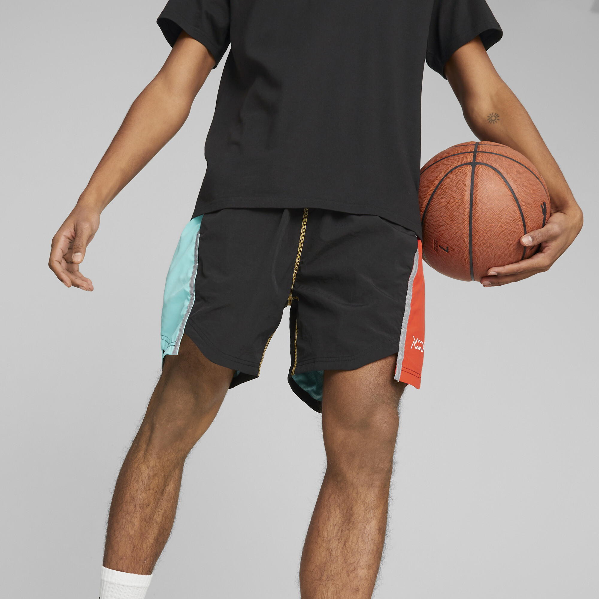 Blocked Shot Basketball Shorts Men 10 Black