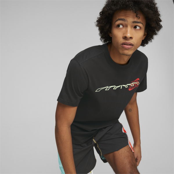 New Era Basketball Tee Men, PUMA Black, large-ZAF