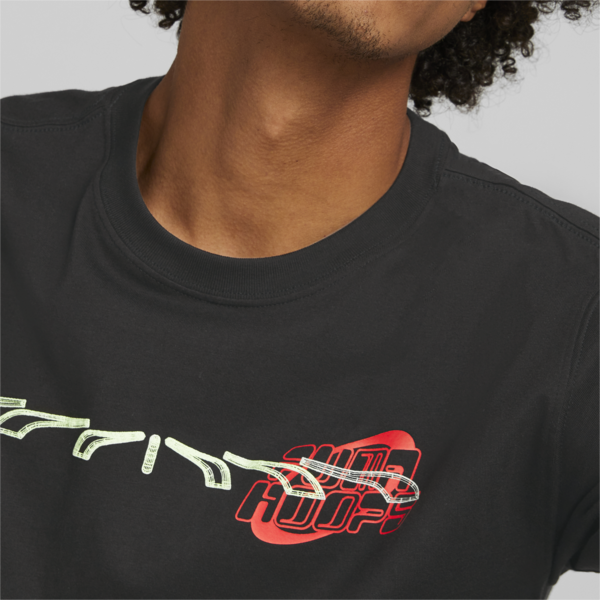 New Era Basketball Tee Men, PUMA Black, large-ZAF