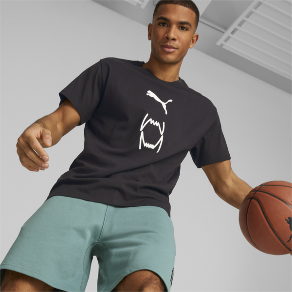 Franchise Core Basketball Tee Men, PUMA Black, large-ZAF