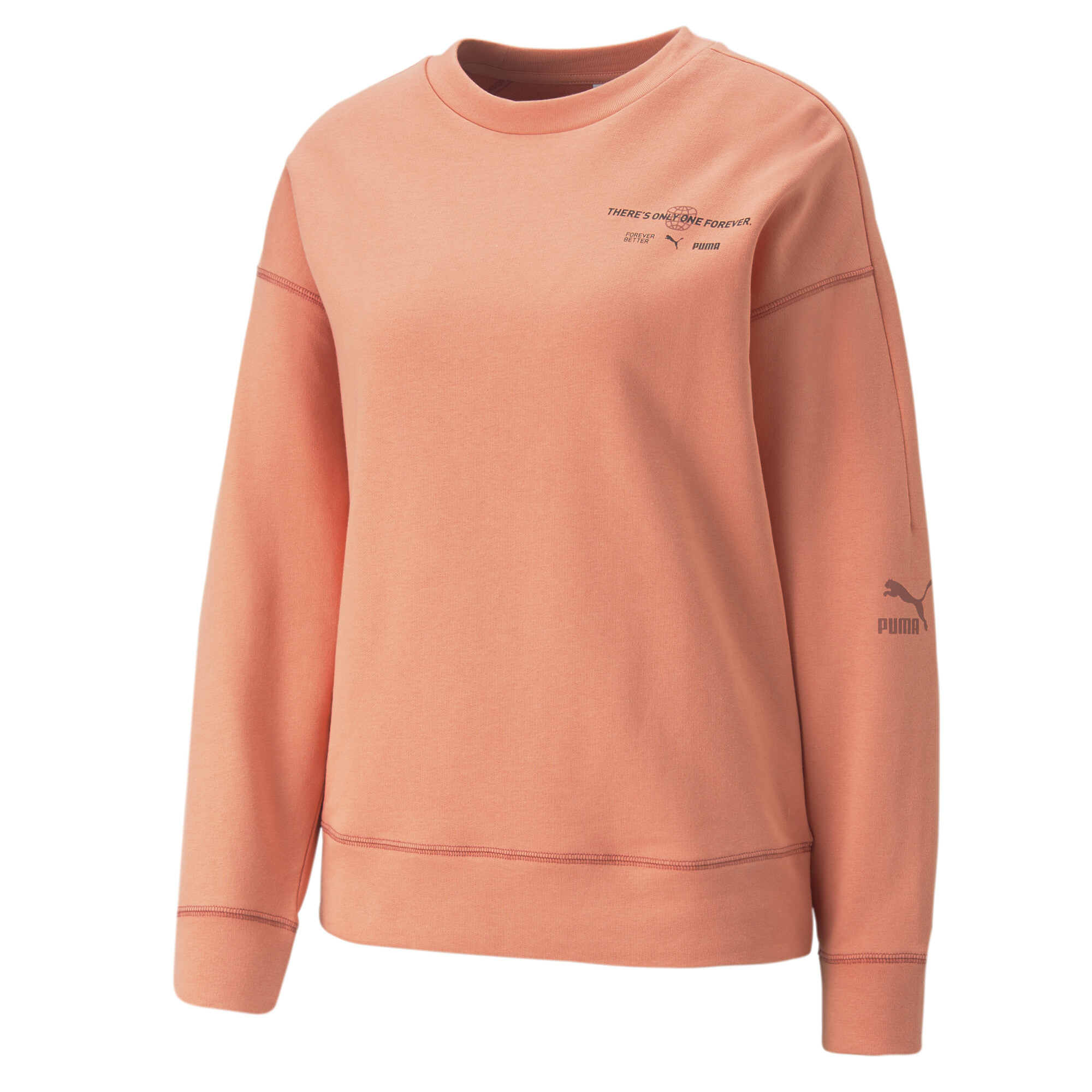 Women's PUMA Classics RE:ESCAPE Crew Neck Sweater Women In 70 - Pink, Size XS