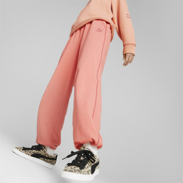 Pink puma joggers hot sale