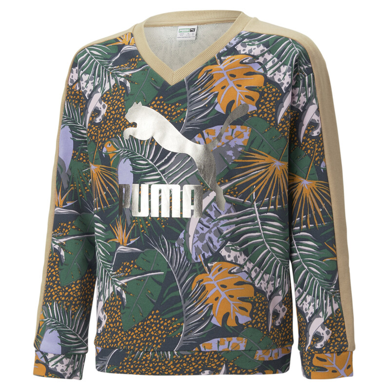 

PUMA T7 Vacay Queen All Over Print Girls Relaxed Fit Sweatshirt