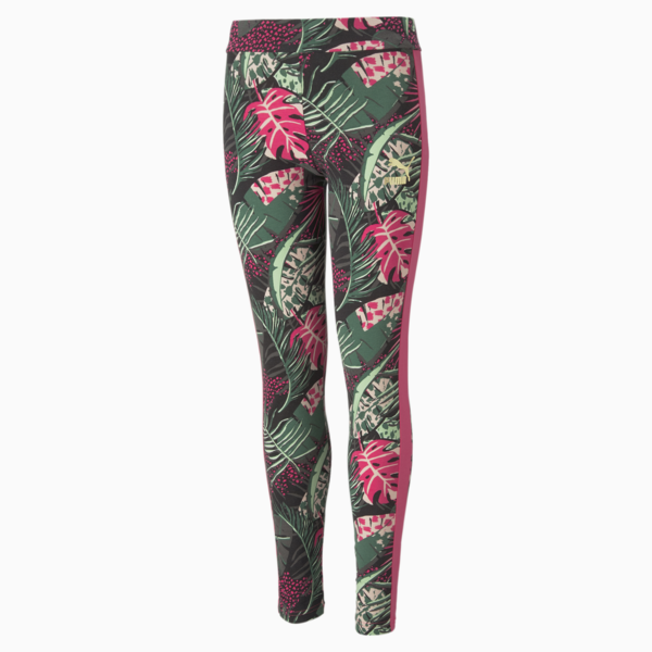 T7 Vacay Queen Printed Leggings Youth, Glowing Pink, large-ZAF