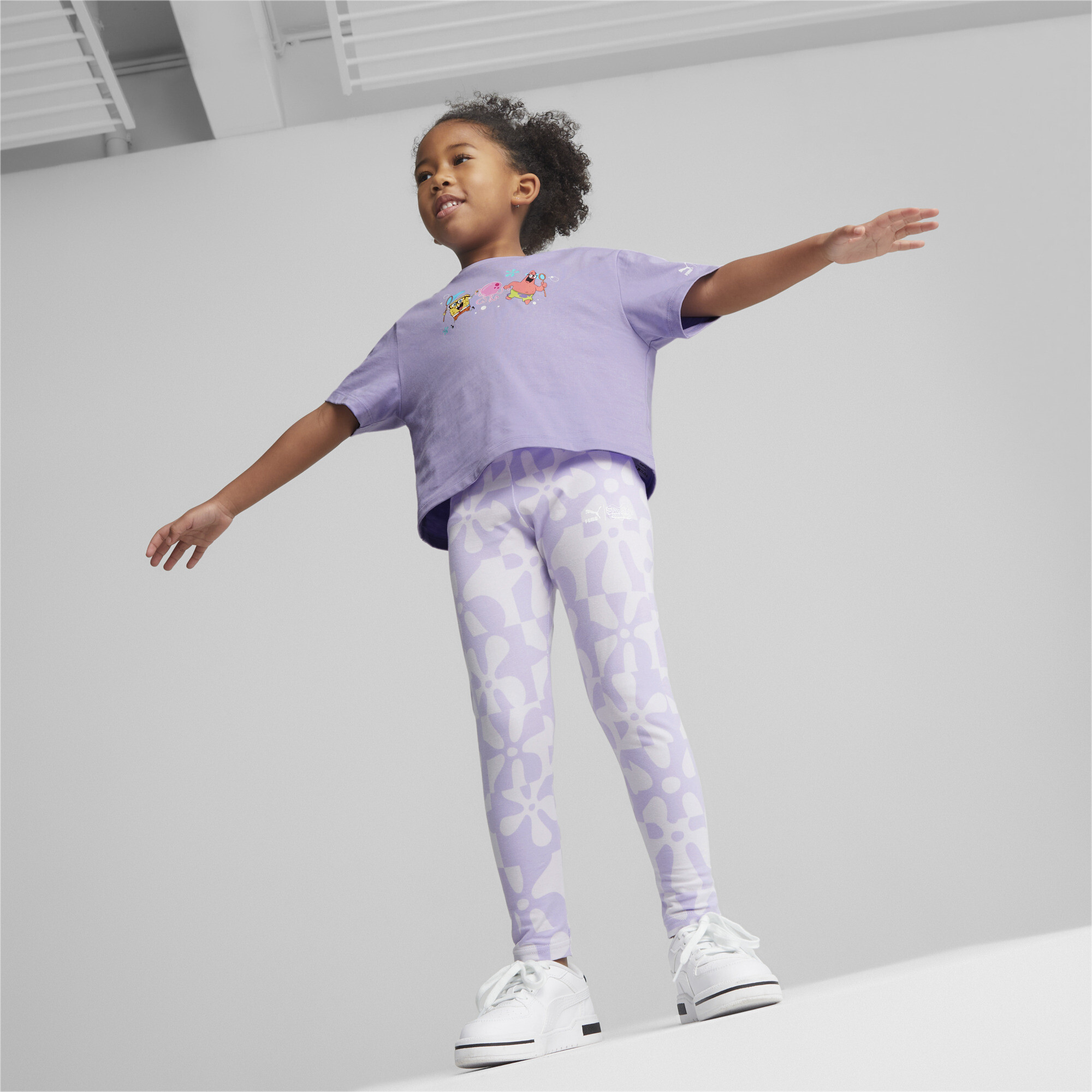 PUMA X SPONGEBOB T-Shirt Kids In Purple, Size 1-2 Youth