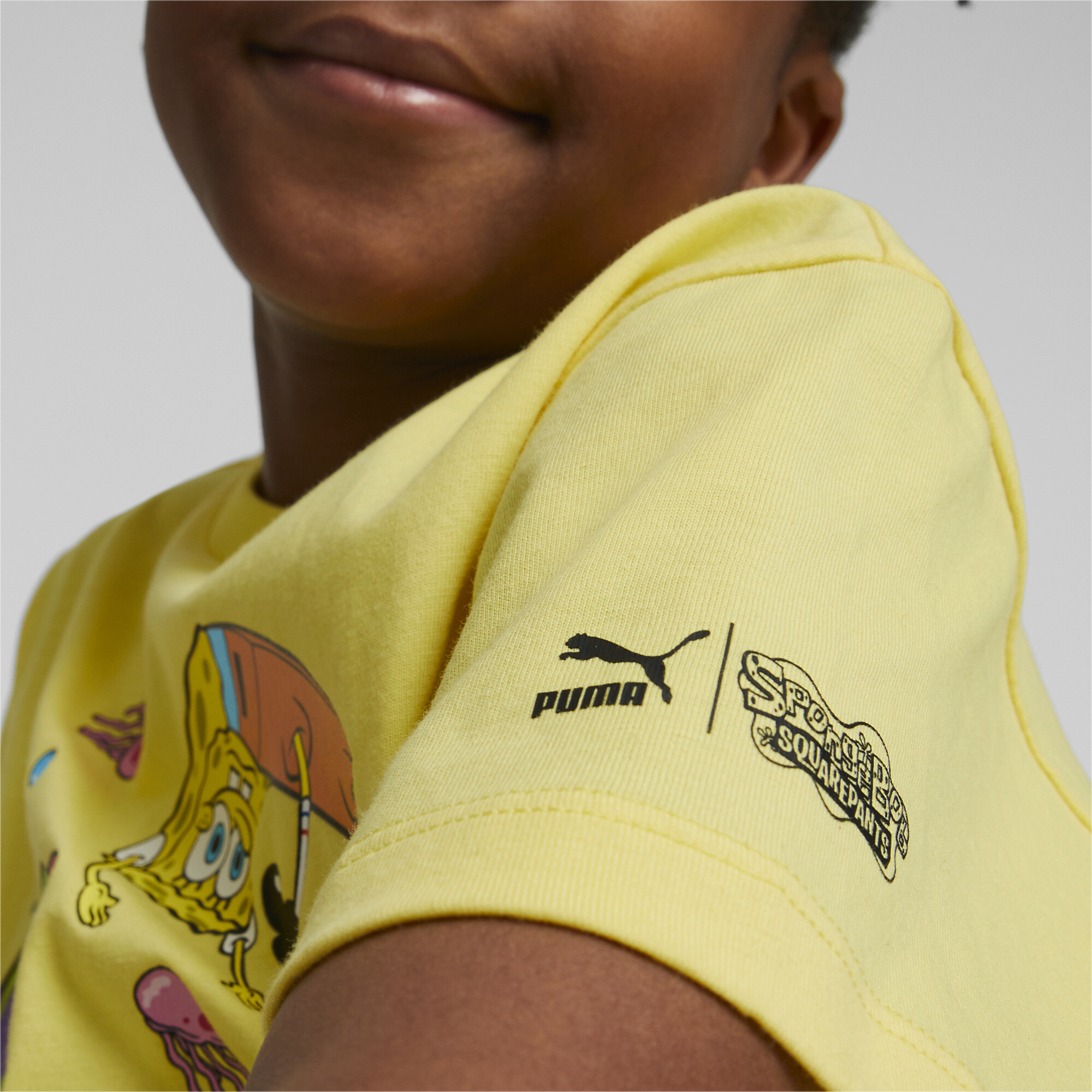 PUMA X SPONGEBOB T-Shirt Kids In Yellow, Size 3-4 Youth