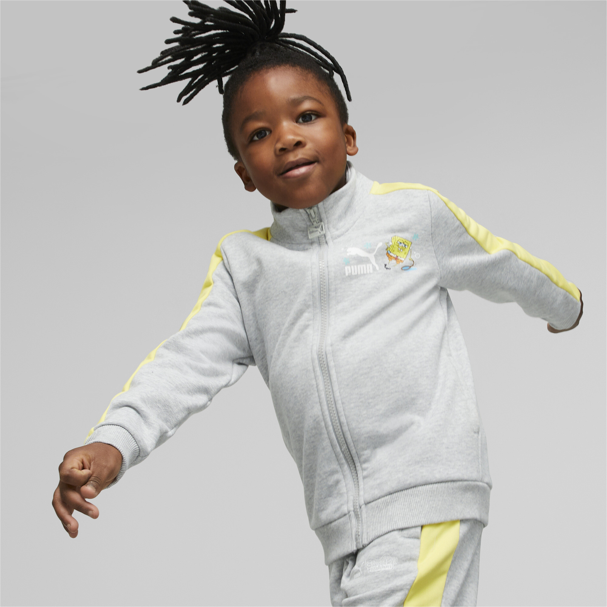 Puma X SPONGEBOB T7 Jacket Kids, Gray, Size 2-3Y, Clothing