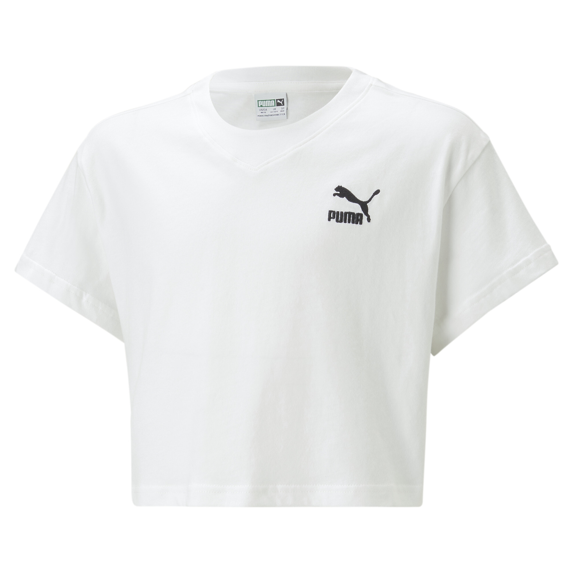 PUMA Classics T-Shirt In 20 - White, Size 15-16 Youth