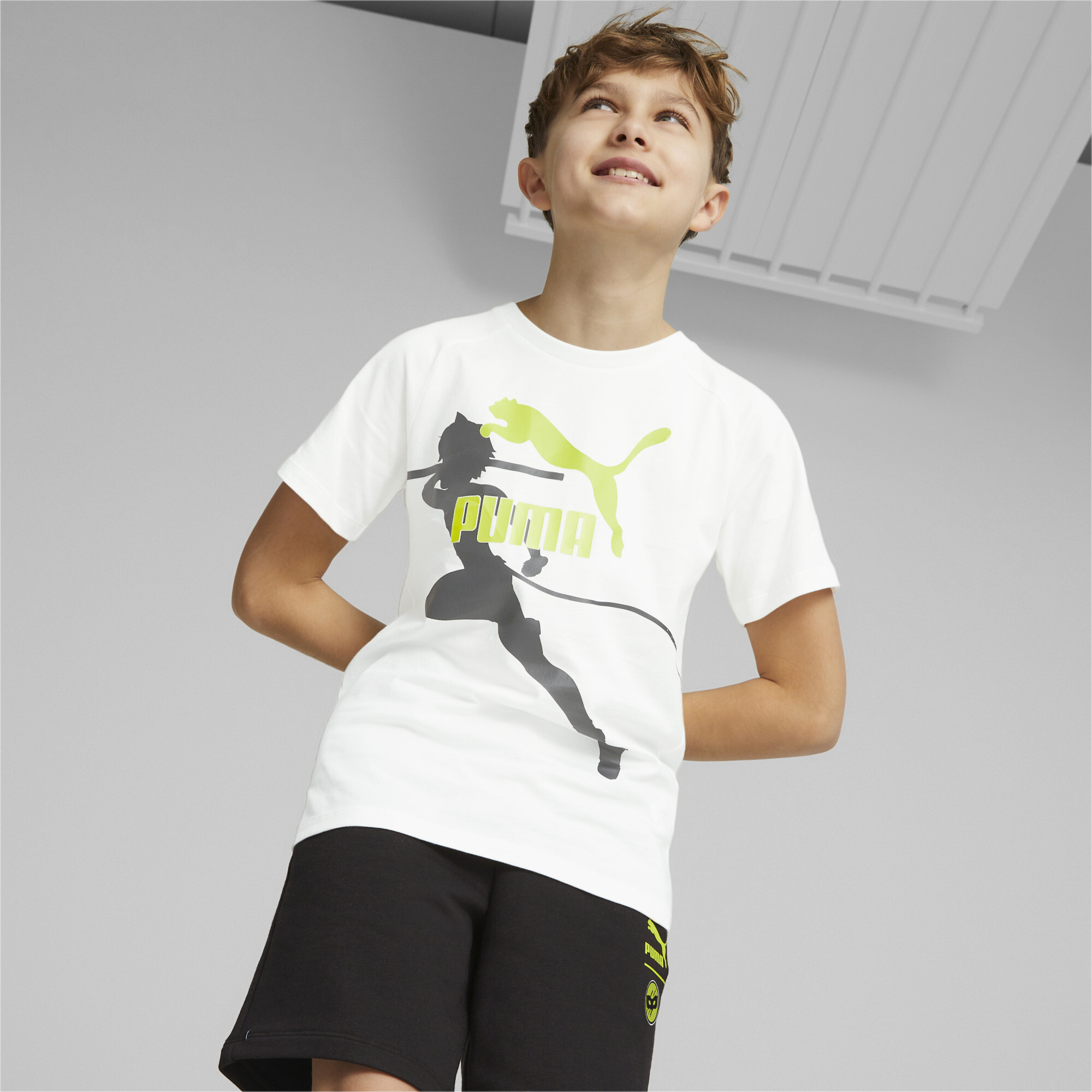 Puma X MIRACULOUS Tee Youth, White, Size 7-8Y, Clothing