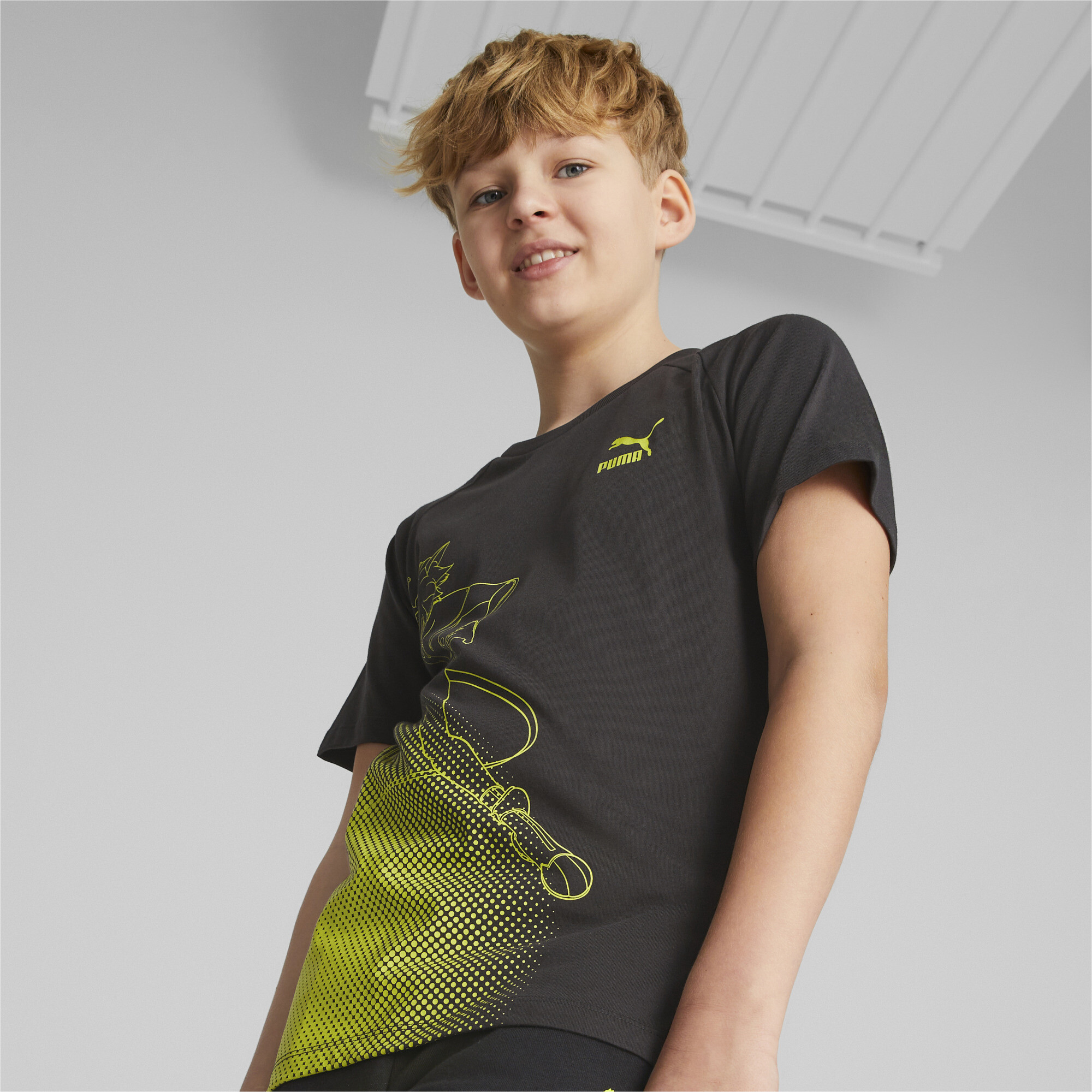 Puma X MIRACULOUS Tee Youth, Black, Size 15-16Y, Clothing