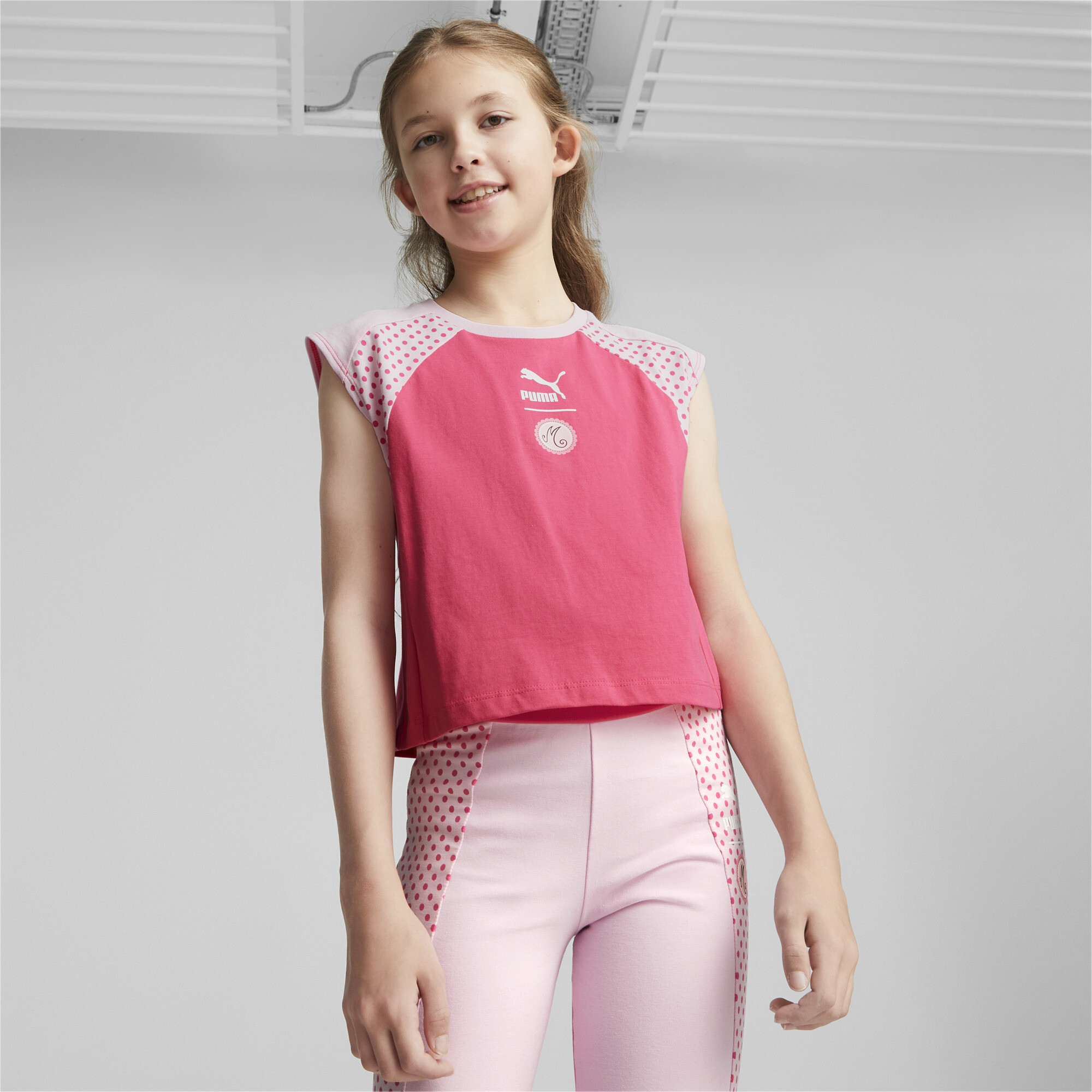 Puma X MIRACULOUS SL Tee Youth, Pink, Size 9-10Y, Clothing