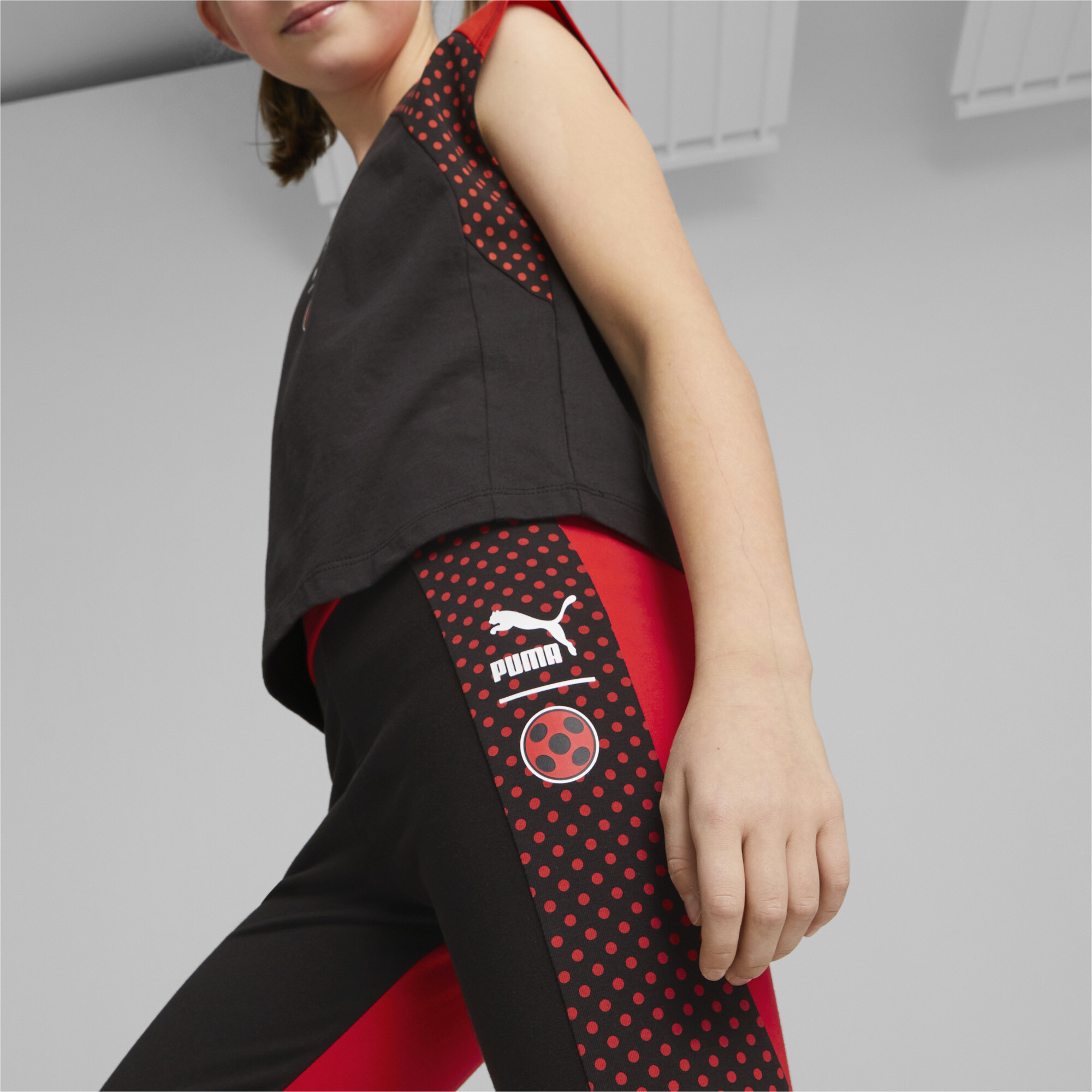 PUMA X MIRACULOUS Leggings In Black, Size 13-14 Youth