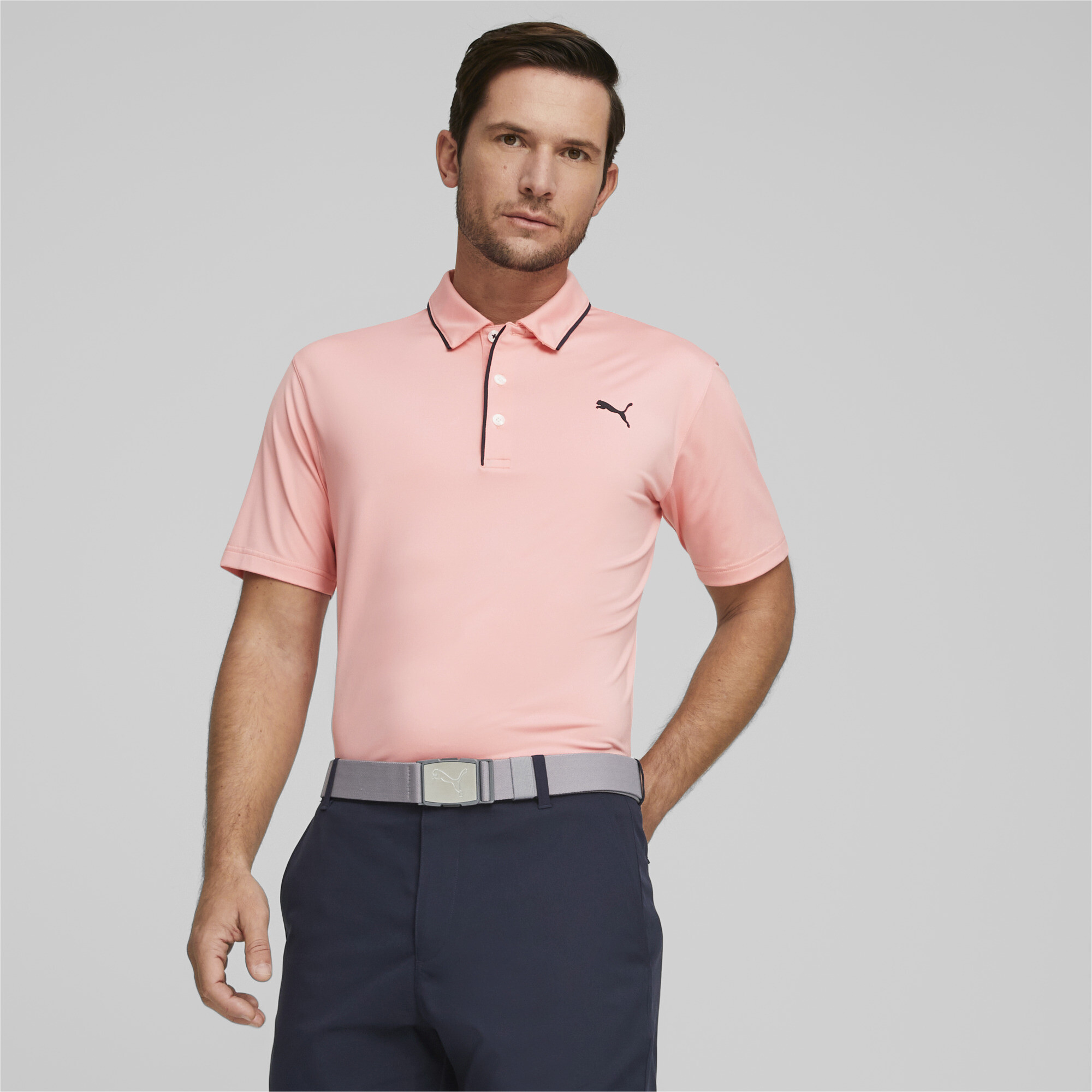 Men's Puma Mattr Bridges Golf Polo Shirt T-Shirt, Pink T-Shirt, Size XL T-Shirt, Clothing