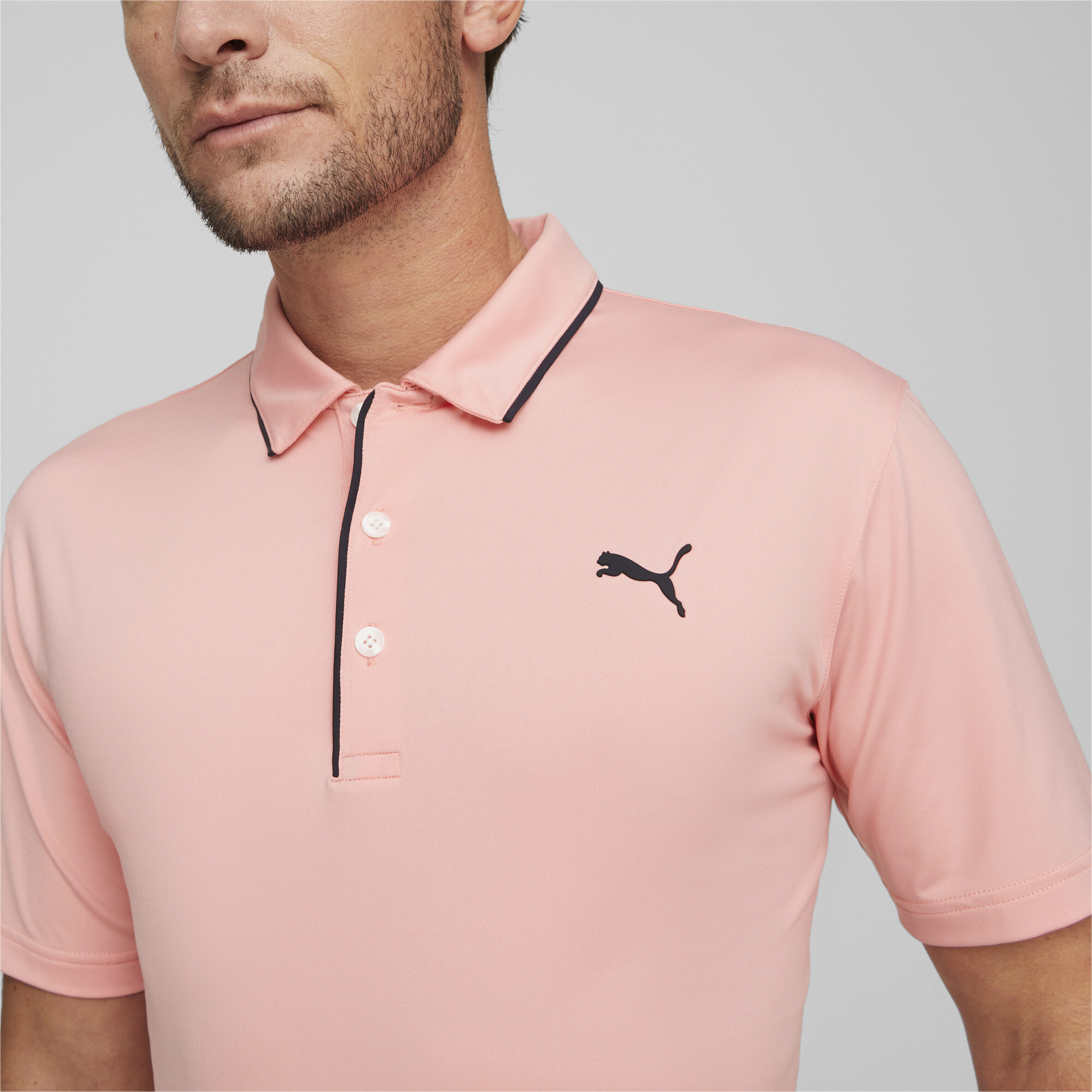 Men's Puma Mattr Bridges Golf Polo Shirt T-Shirt, Pink T-Shirt, Size XL T-Shirt, Clothing