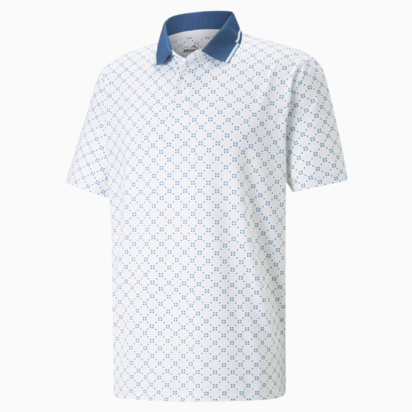 Mattr Rochester Golf Polo Shirt Men, Bright White-Lake Blue, large-ZAF