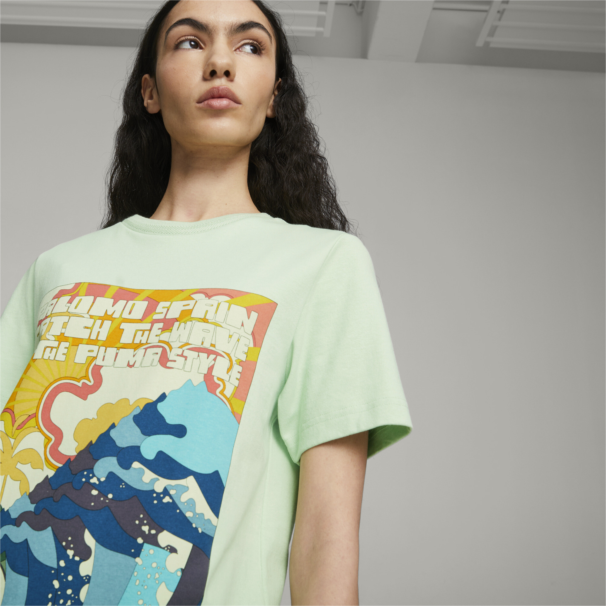 Men's PUMA X PALOMO Graphic T-Shirt In 40 - Green, Size XS