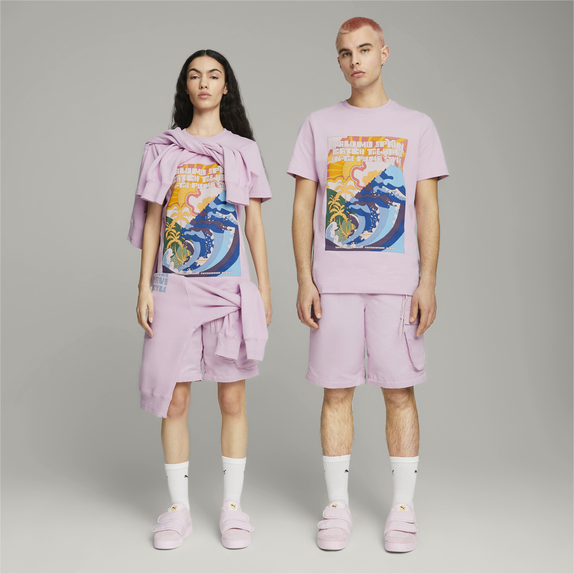 Men's PUMA X PALOMO Graphic T-Shirt In 70 - Pink, Size XS