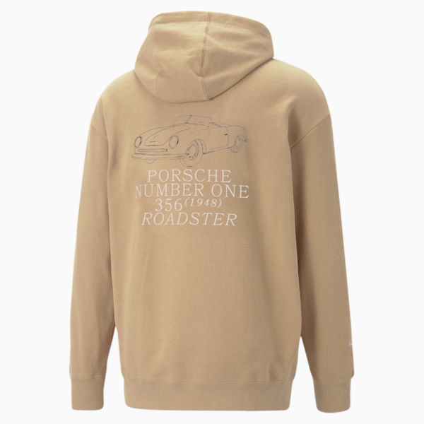 Buzo con capucha y logo del equipo para hombre del Porsche Legacy, Dusty Tan, large-ARG