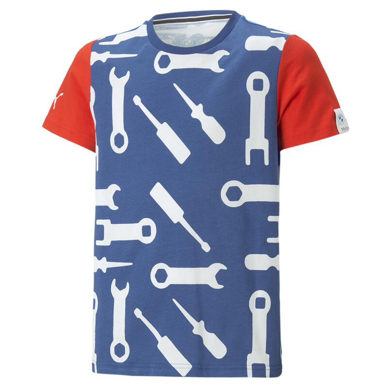 PUMA BMW M Motorsport Kids' T-Shirt in Black/Blue size 7-8Y Sustainable Sneakers