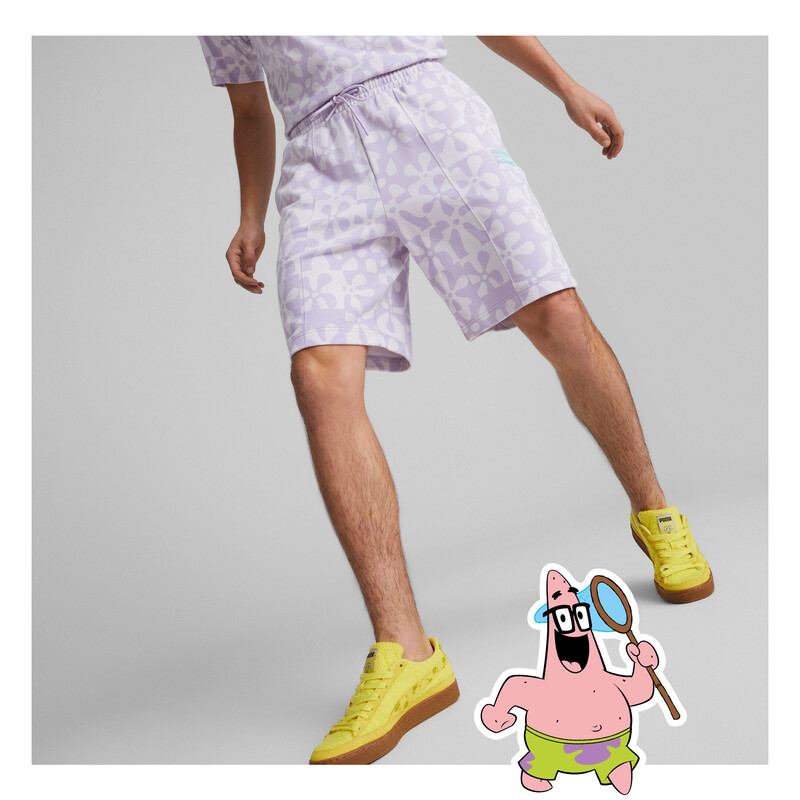PUMA X SPONGEBOB AOP Unisex Relaxed Fit Shorts in Vivid Violet